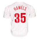 Cole Hamels Signed Philadelphia White Pinstripe Baseball Jersey (Beckett)
