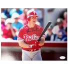 Lenny Dykstra Signed Philadelphia Pose 5 Baseball 8x10 Photo (JSA)