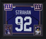Michael Strahan Authentic Signed Blue Pro Style Framed Jersey BAS Witnessed