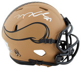 Vikings T.J. Hockenson Signed Salute To Service II Speed Mini Helmet BAS Witness