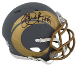 Rams Eric Dickerson "HOF 99" Authentic Signed Slate Speed Mini Helmet BAS Wit