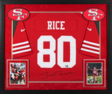 49ers Jerry Rice Authentic Signed Red Nike Game Framed Jersey Fanatics