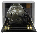 Ravens Ray Lewis Signed Salute To Service Speed Mini Helmet W/ Case BAS Witness