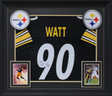 T.J. Watt Authentic Signed Black Pro Style Framed Jersey Autographed JSA Witness