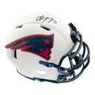 Christian Gonzalez Signed New England Patriots Lunar Mini Football Helmet (Beckett)