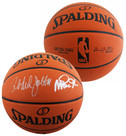 Kareem Abdul-Jabbar & Magic Johnson Signed Spalding Basketball BAS #3W027529