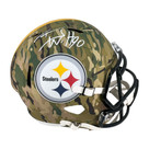 TJ Watt Signed Pittsburgh Steelers Camo Speed Full-Size Replica Football Helmet (Beckett)