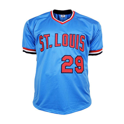 Vince Coleman Signed St Louis Light Blue Baseball Jersey (JSA)