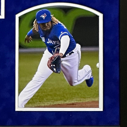 Vladimir Guerrero Jr Signed Toronto Blue Custom Suede Matte Framed Baseball Jersey