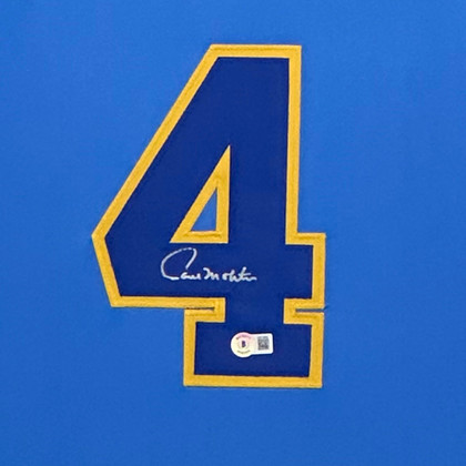 Paul Molitor Signed Minnesota Blue Custom Suede Matte Framed Baseball Jersey (Beckett)