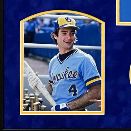 Paul Molitor Signed Minnesota Blue Custom Suede Matte Framed Baseball Jersey (Beckett)