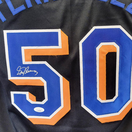 Sid Fernandez Signed New York Black Baseball Jersey (JSA)