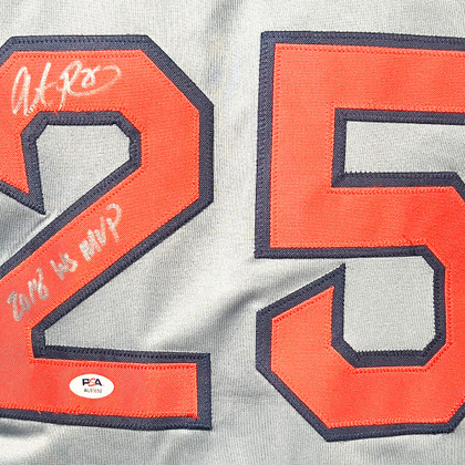 Steve Pearce Signed 2018 WS MVP Inscription Boston Grey Baseball Jersey (PSA)