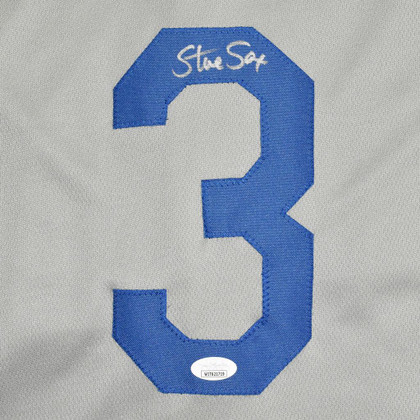Steve Sax Signed Los Angeles Grey Baseball Jersey (JSA)