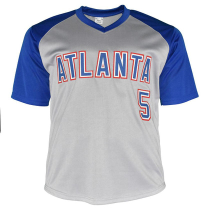 Bob Horner Signed Atlanta Grey Throwback Baseball Jersey (JSA)