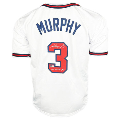Dale Murphy Signed NL MVP 82,83 Inscription Atlanta White Modern Baseball Jersey (Beckett)