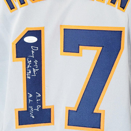 Denny McLain Signed Multiple Inscription Detroit Grey Baseball Jersey (JSA)