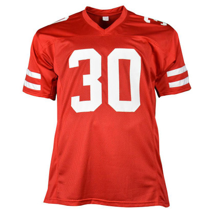 Mike Rozier Signed HT 83 Inscription Nebraska College Red Football Jersey (JSA)