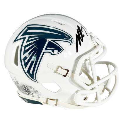 Michael Vick Signed Atlanta Falcons Salute to Service 2024 Mini Football Helmet (Beckett)