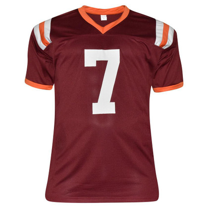 Michael Vick Signed Virginia Tech College Red Football Jersey (JSA)