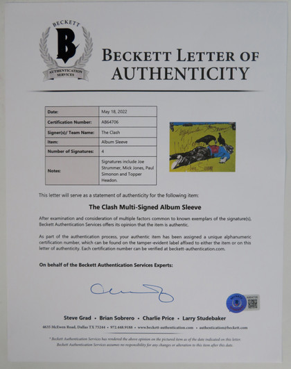 The Clash Signed Display