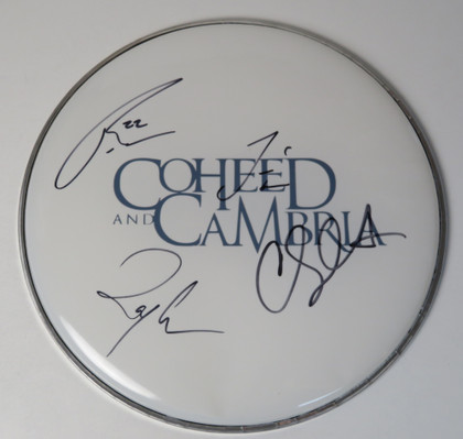 Coheed And Cambria Signed Drumhead LH-AI39440
