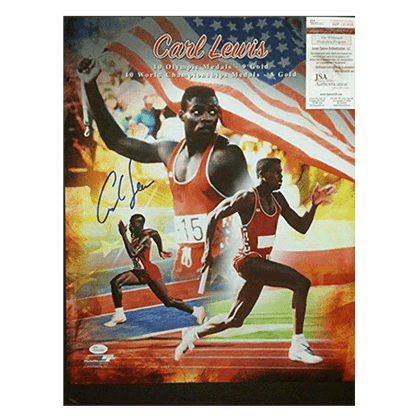 Carl Lewis Autographed 16x20 Olympic Collage Photo (JSA)