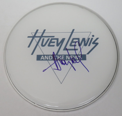 Huey Lewis And The News Signed Drumhead