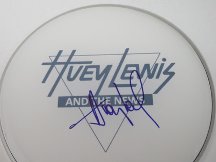 Huey Lewis And The News Signed Drumhead
