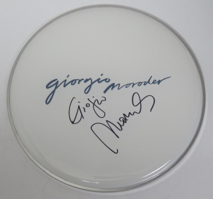 Giorgio Moroder Signed Drumhead DD63828