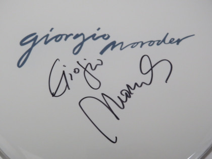 Giorgio Moroder Signed Drumhead DD63828