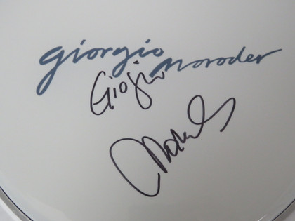 Giorgio Moroder Signed Drumhead DD63827