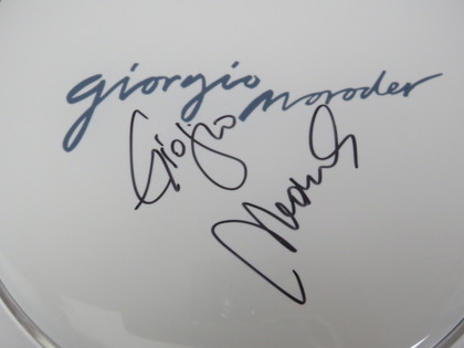 Giorgio Moroder Signed Drumhead DD63826