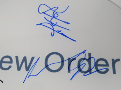 New Order Signed Drumhead LH-AX17692