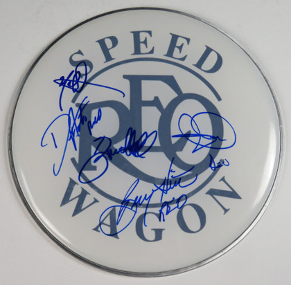 REO Speedwagon Signed Drumhead AI39892