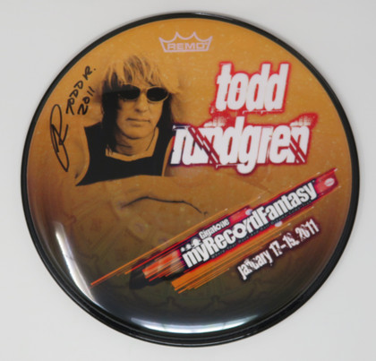 Todd Rundgren Signed Drumhead RR58595