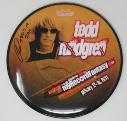 Todd Rundgren Signed Drumhead RR58617