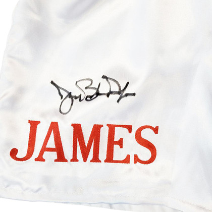 James "Buster" Douglas Autographed White Boxing Trunks (JSA)