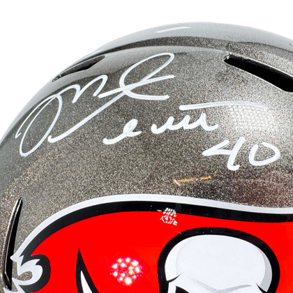 Mike Alstott Signed Tampa Bay Buccaneers Speed Full-Size Replica Football Helmet (Beckett)
