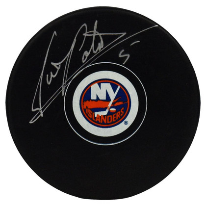 Denis Potvin Signed New York Islanders Team Logo Official NHL Hockey Puck (JSA)