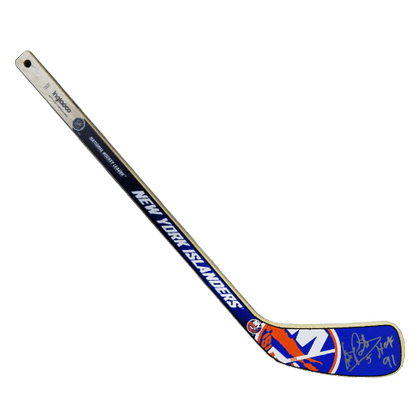 Denis Potvin Signed HOF 91 Inscription New York Islanders Mini Hockey Stick (JSA)