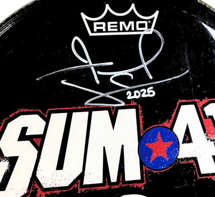 Frank Zummo (Sum 41) Final Tour Used Signed Kick Drum Head