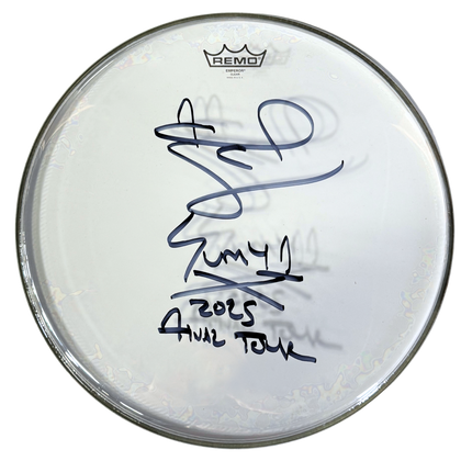 Frank Zummo (Sum 41) Signed 16” Clear Tom Heads