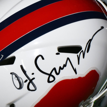 OJ Simpson Signed Buffalo Bills Throwback Mini Speed Football Helmet (JSA)
