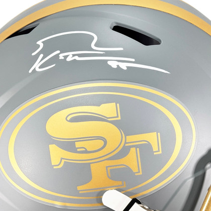 George Kittle Signed San Francisco 49ers Slate Alternate Speed Full-Size Replica Football Helmet (Beckett)