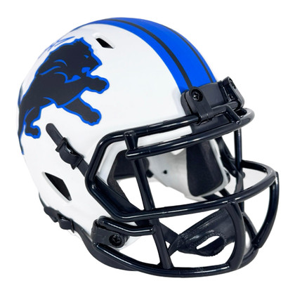 Barry Sanders Signed Detroit Lions Lunar Eclipse Mini Football Helmet (Beckett)