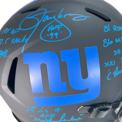 Lawrence Taylor Signed Multi Inscription New York Giants Authentic Eclipse Speed Full-Size Football Helmet (Beckett)