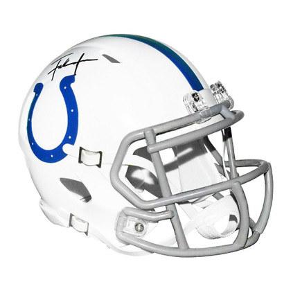 Frank Gore Signed Indianapolis Colts Speed Mini Replica White Football Helmet (Beckett)