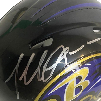 Terrell Suggs Signed Baltimore Ravens Speed Mini Replica Football Helmet (JSA)