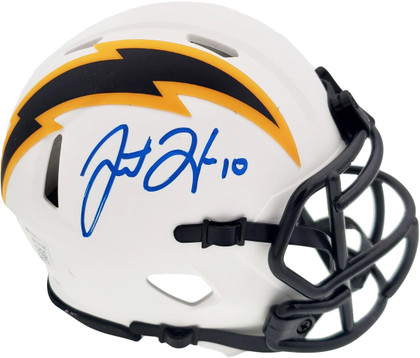 Justin Herbert Signed Los Angeles Chargers Lunar Eclipse Speed Mini Replica Football Helmet (Beckett)